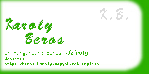 karoly beros business card